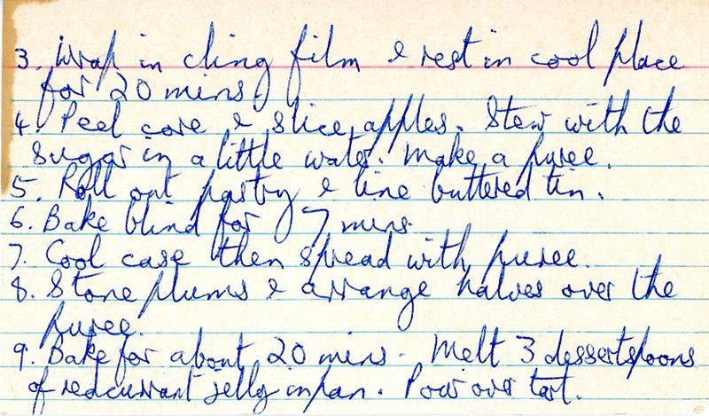 Scan 2 of 2 for Plum & Apple Tart