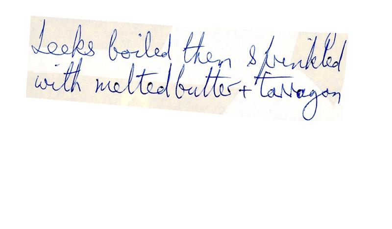 Scan 1 of 1 for Leeks with Melted Butter & Tarragon