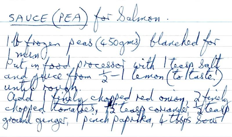 Scan 1 of 2 for Pea Sauce for Salmon