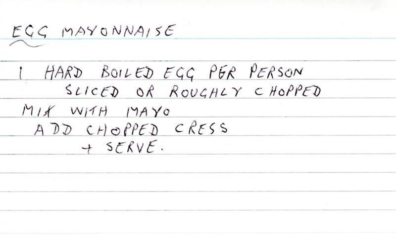 Scan 1 of 1 for Egg Mayonnaise