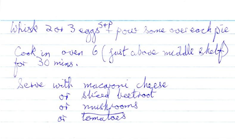 Scan 1 of 2 for Bacon & Egg Harvest Pies