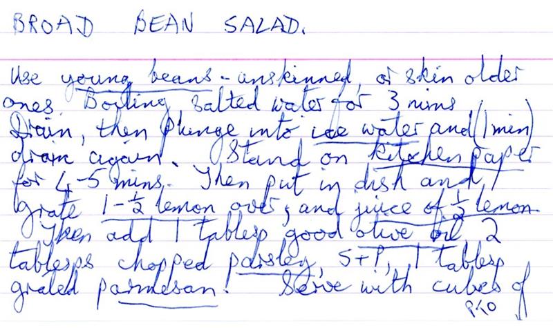 Scan 1 of 2 for Broad Bean Salad