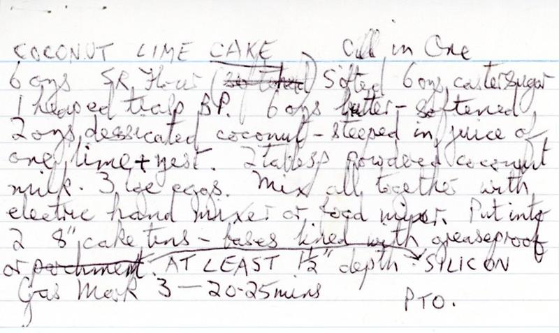 Scan 1 of 2 for Coconut Lime Cake (All in One)