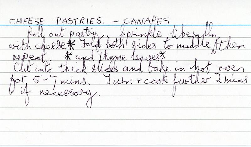 Scan 1 of 1 for Cheese Pastries - Canapés