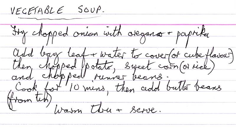 Scan 1 of 1 for Vegetable Soup
