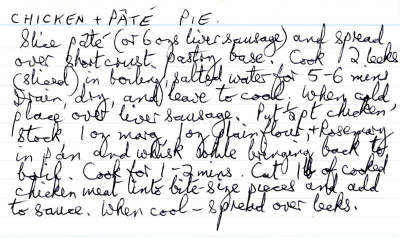 Scan 1 of 2 for Chicken & Pâté Pie