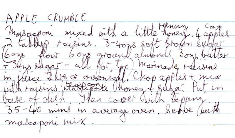 Scan 1 of 1 for Apple Crumble