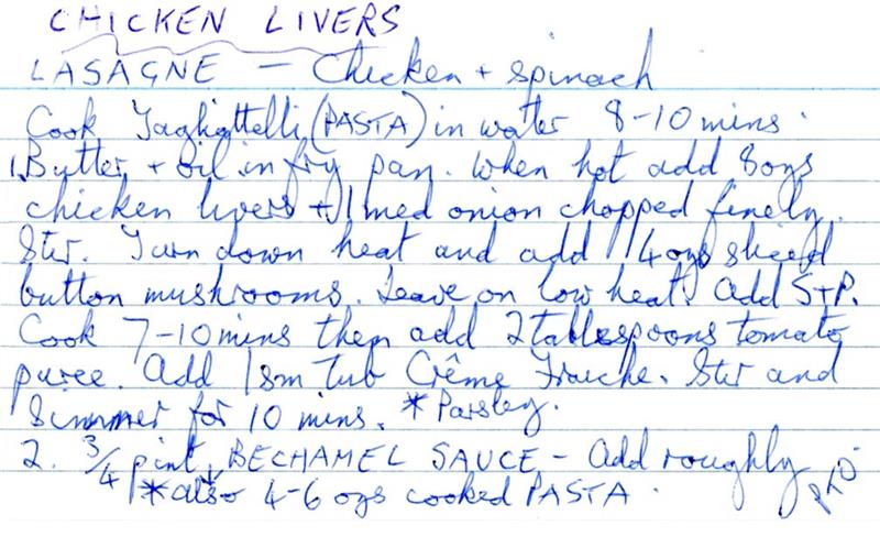 Scan 1 of 2 for Chicken Livers Lasagne – Chicken & Spinach
