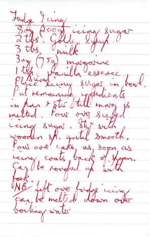 Scan 1 of 1 for Fudge Icing