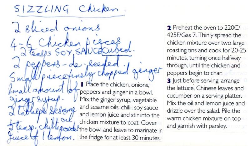 Scan 1 of 2 for Sizzling Chicken