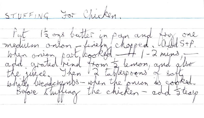 Scan 1 of 2 for Stuffing for Chicken
