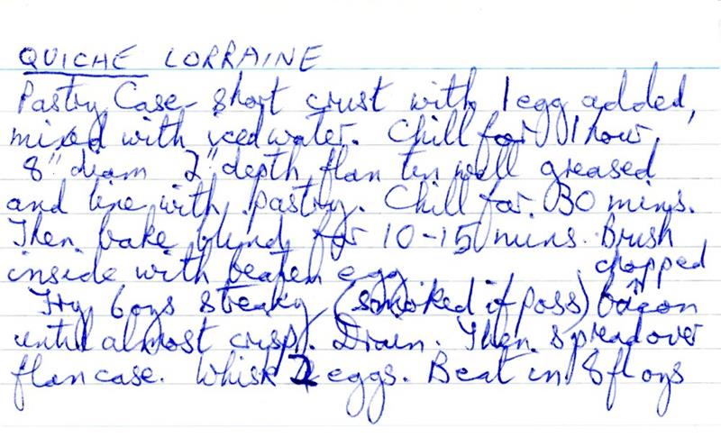 Scan 1 of 2 for Quiche Lorraine
