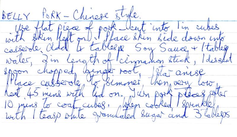 Scan 1 of 2 for Belly Pork - Chinese Style