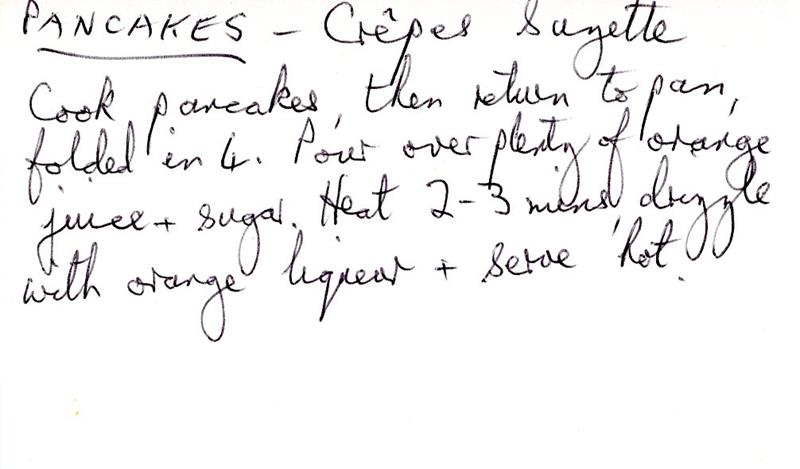 Scan 1 of 1 for Pancakes - Crêpes Suzette