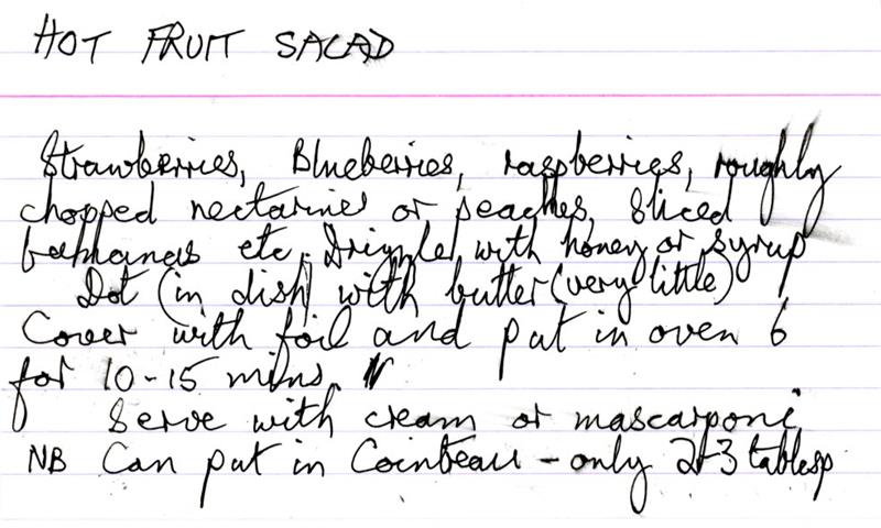 Scan 1 of 2 for Hot Fruit Salad