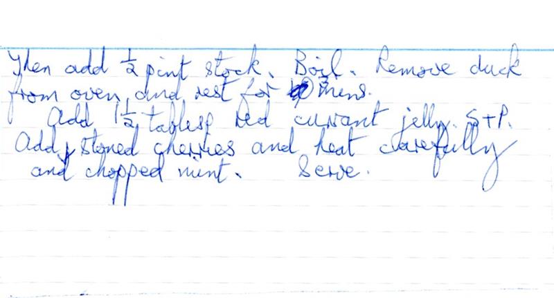 Scan 2 of 2 for Duck Breasts with Cherry Sauce