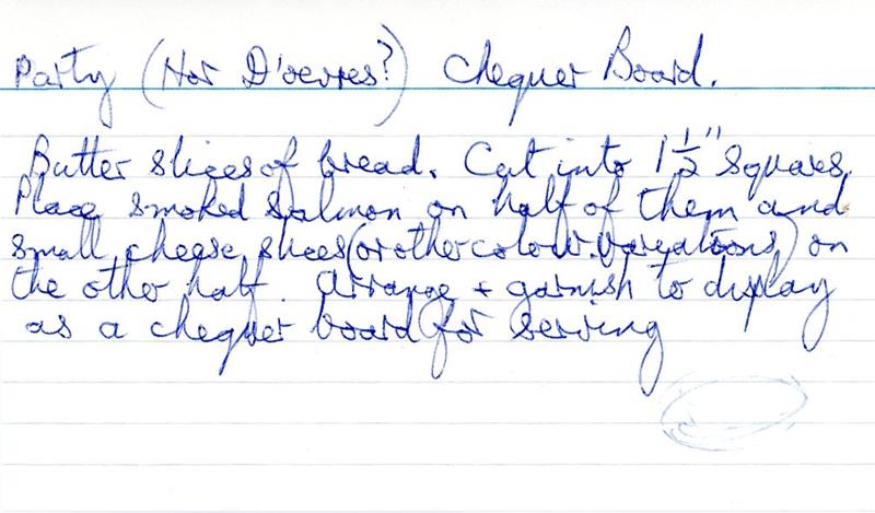 Scan 1 of 1 for Party (Hors D'oeuvres?) Chequer Board