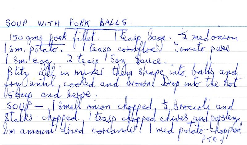 Scan 1 of 2 for Soup with Pork Balls