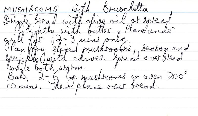 Scan 1 of 1 for Mushrooms with Bruschetta