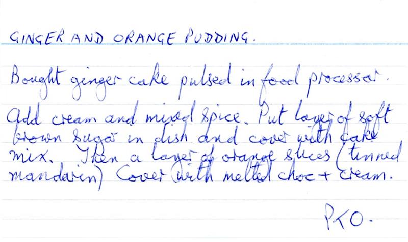 Scan 1 of 2 for Ginger and Orange Pudding