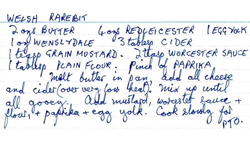 Scan 1 of 2 for Welsh Rarebit