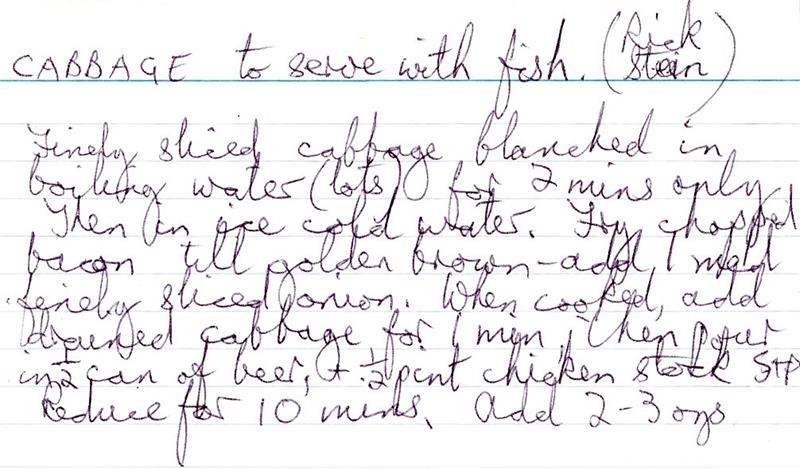 Scan 1 of 2 for Cabbage to Serve with Fish