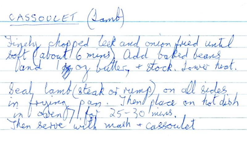 Scan 1 of 1 for Cassoulet (Lamb)