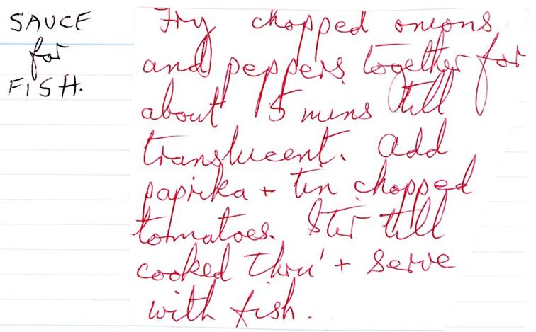 Scan 1 of 1 for Sauce for Fish
