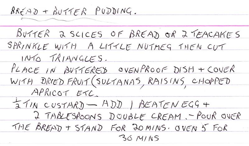 Scan 1 of 1 for Bread & Butter Pudding