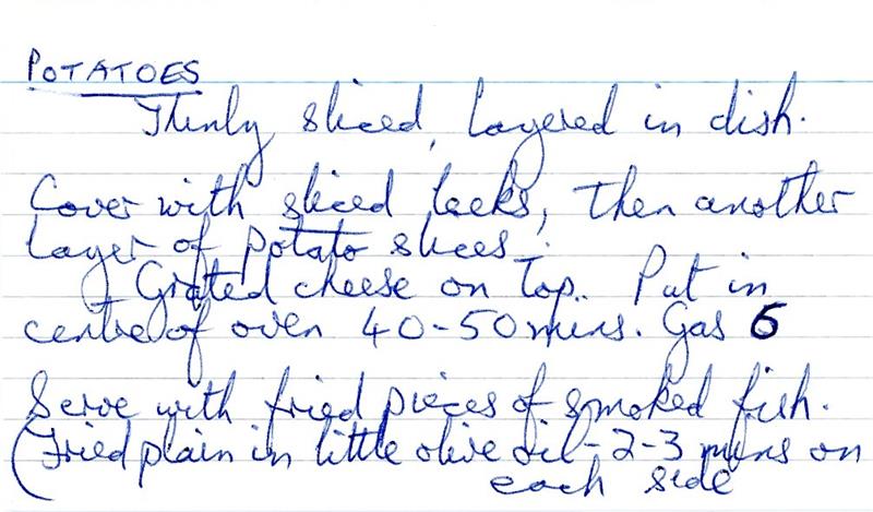 Scan 1 of 1 for Potatoes with Leeks and Cheese