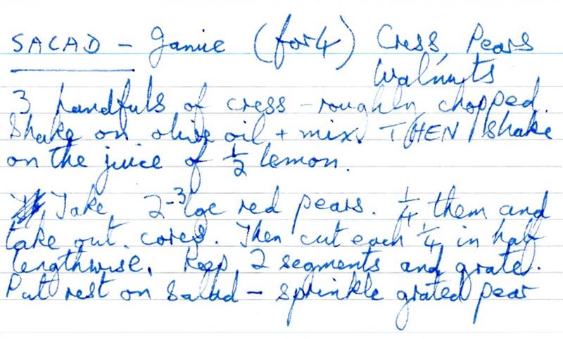 Scan 1 of 2 for Cress, Pear & Walnut Salad