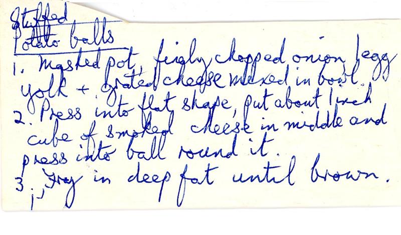 Scan 1 of 1 for Stuffed Potato Balls