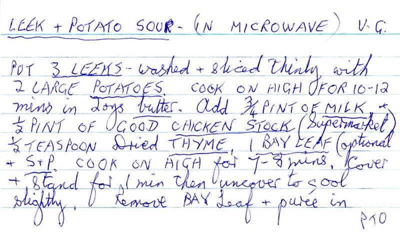 Scan 1 of 2 for Leek & Potato Soup (in Microwave)
