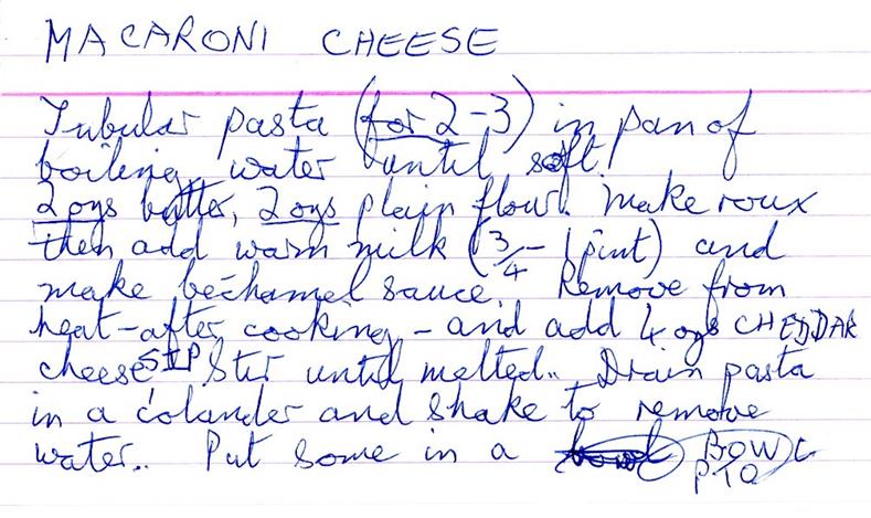 Scan 1 of 2 for Macaroni Cheese