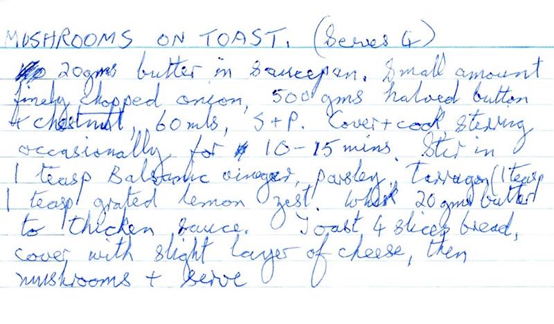 Scan 1 of 1 for Mushrooms on Toast