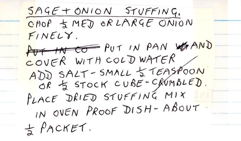 Scan 1 of 2 for Sage & Onion Stuffing