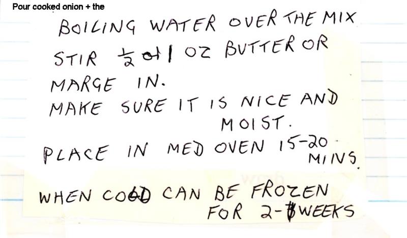 Scan 2 of 2 for Sage & Onion Stuffing