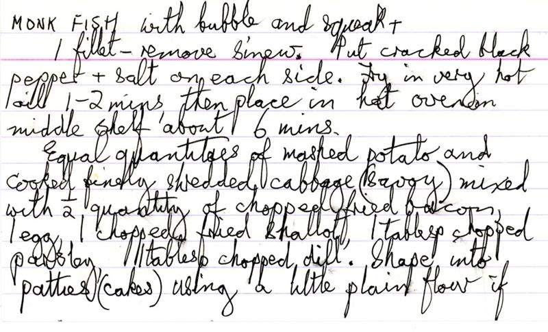 Scan 1 of 2 for Monk Fish with Bubble and Squeak