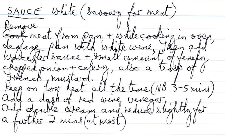 Scan 1 of 1 for White Sauce (Savoury for Meat)