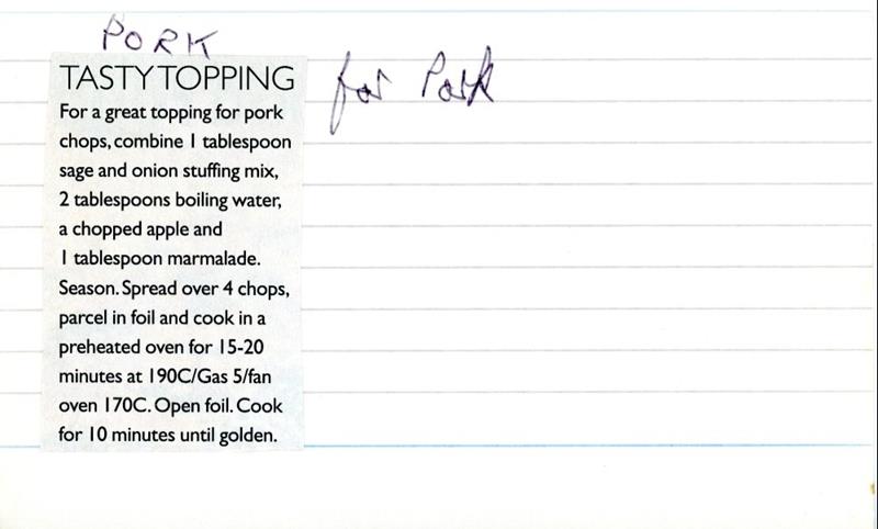 Scan 1 of 1 for Pork Tasty Topping