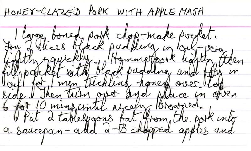 Scan 1 of 2 for Honey-Glazed Pork with Apple Mash