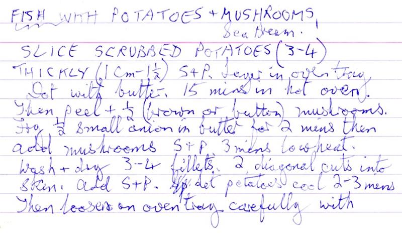 Scan 1 of 2 for Fish with Potatoes & Mushrooms (Sea Bream)