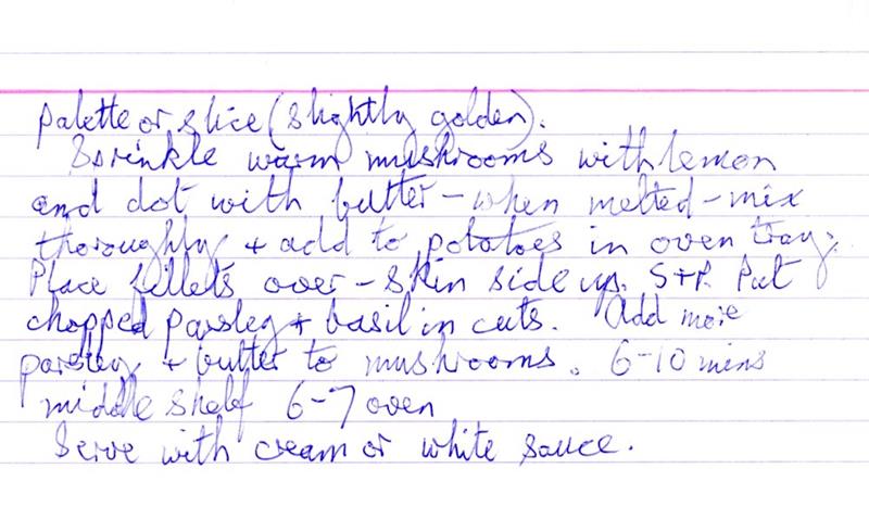 Scan 2 of 2 for Fish with Potatoes & Mushrooms (Sea Bream)
