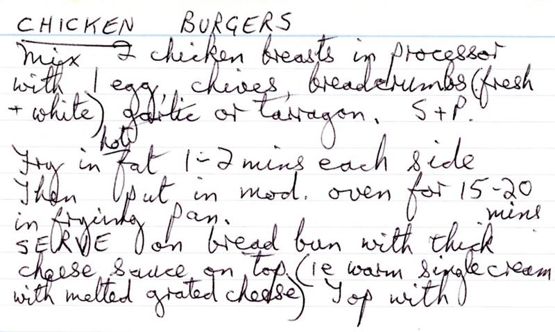 Scan 1 of 2 for Chicken Burgers