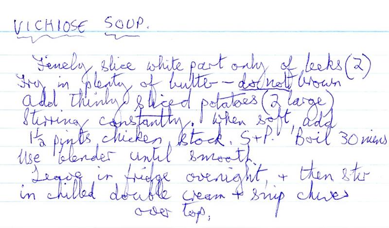 Scan 1 of 1 for Vichyssoise Soup