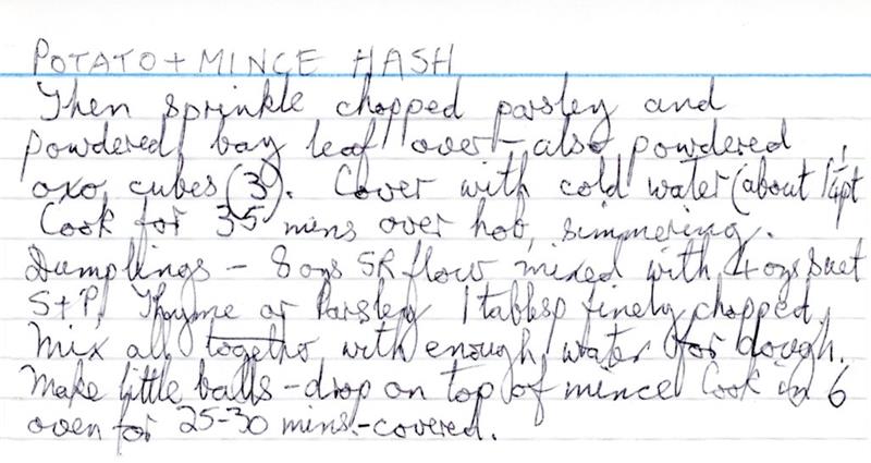 Scan 1 of 2 for Potato & Mince Hash