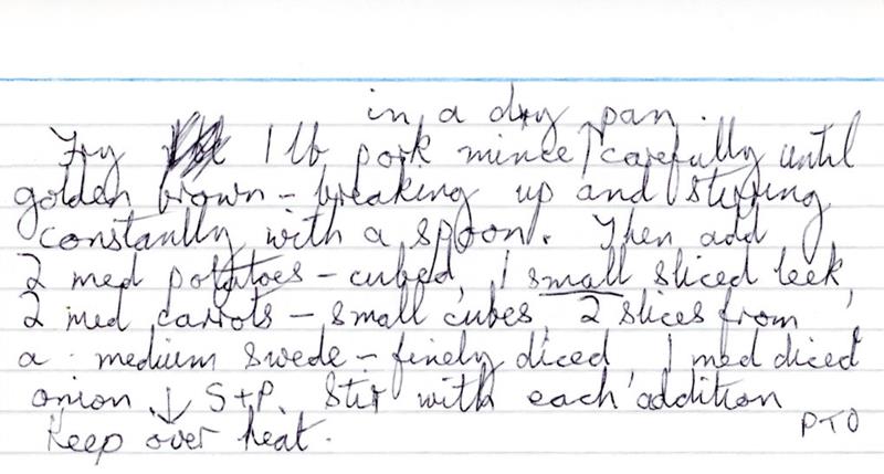 Scan 2 of 2 for Potato & Mince Hash