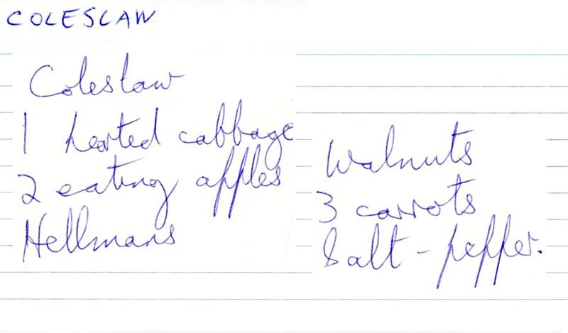 Scan 1 of 1 for Coleslaw