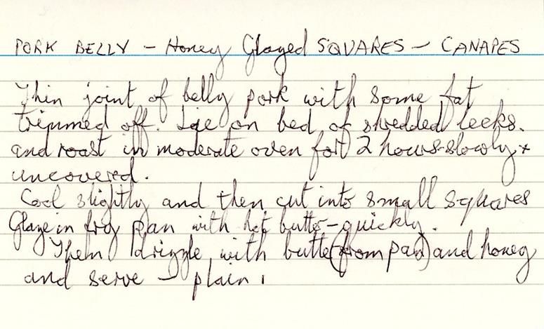 Scan 1 of 1 for Pork Belly - Honey Glazed Squares - Canapés