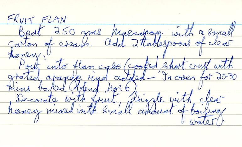 Scan 1 of 1 for Fruit Flan